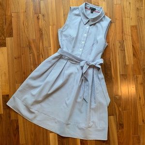 Jones New York striped collared dress with sash